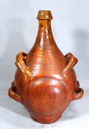 Rare Southern Pottery Glazed Handled Bottle Vase Damaged And Repaired