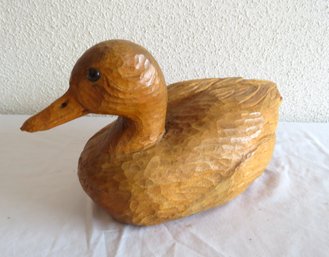 Richard Landry Signed Carved Wood Duck Decoy