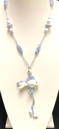 Hand-painted Angel Fish Pendant Necklace