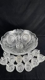 Glass Punch Bowl Set With Ladle