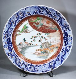 Large Antique Japanese Imari Porcelain Hand Painted Charger 16'