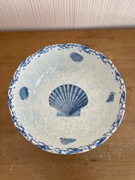 Blue And White Italian Shell Bowl