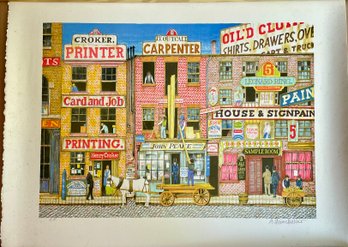 A. Winchester Artist's Proof Signed Lithograph -  Historically Accurate 1865 Hudson Street NYC Scene