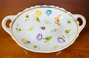 I. Godinger & Co. Bowl With Handles, Floral And Butterflies