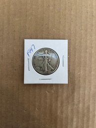 Beautiful 1947 Walking Liberty Silver Half Dollar 90 Silver Coin