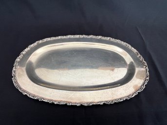 Sterling Silver Oval Dish With Scrolled Border - Marked Sterling 925 Mexico  Weight 348g