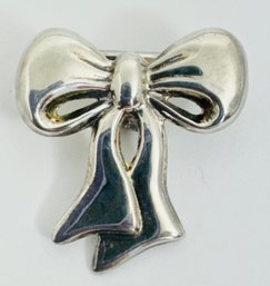 STERLING SILVER BOW BROOCH OR PENDANT