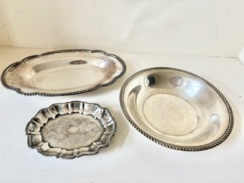 Set Of 3 - Wallace SIlverplate Serving Plates And More