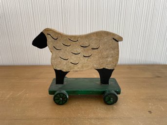 Vintage Wooden Sheep Pull Toy