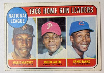 1969 Topps #6 NL HR Leaders W/ Ernie Banks And Willie McCovey