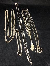 Set Of Gold Tone Chain Necklaces