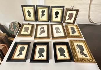 Huge Collection Of Art Paper Silhouettes In Beautiful Frames- Children, Parents.     LizS-WA-C