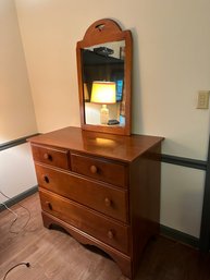 Rock Maple Ladies Dresser With Wall Mirror
