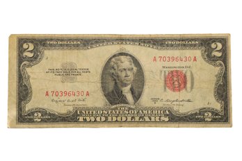 1953B $2 Bill With Red Seal