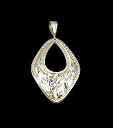 Beautiful Sterling Silver Etched Pendant