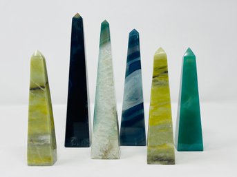 Collection Of Six Natural Stone Obelisks