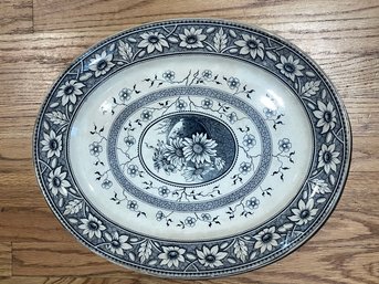 Very Large 1883 Palmyra Transferware Oval Serving Tray