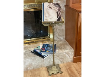 Brass Harp Shaped Music Stand With Music Books