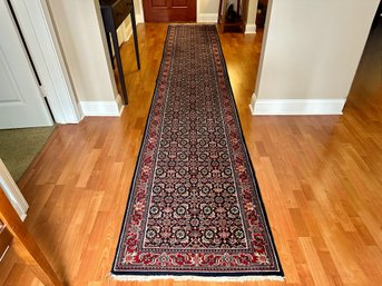 Fourteen Foot Vintage Authentic Hand Knotted Rug Runner