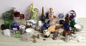 51 Lot Of Figurines, Bottles, Glass Etc.