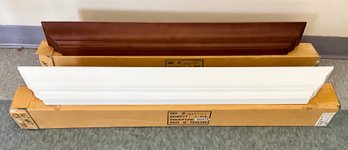 2 New Crown Molding  Floating Shelves ~ White & Walnut ~