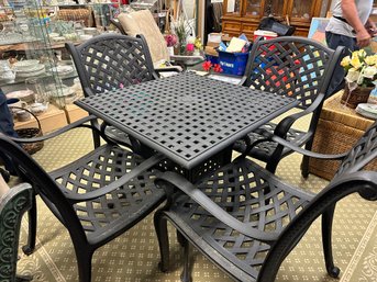 Cast Aluminum Patio Table And 4 Chairs