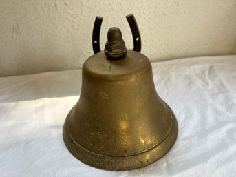 Vintage Brass Wall Mountable Bell With Horseshoe Detail