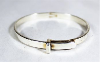 Fine Hinged Mexican Sterling Silver Bangle 'buckle' Bracelet