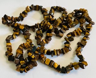 TIGER EYE NUGGET NECKLACE 36' LONG