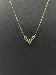 Dainty & Elegant 14k Yellow Gold & Multi Diamond Necklace