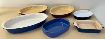 6 Pc Enamel Bakers ~ Le Creuset, Emile Henry & More ~