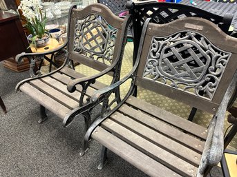Pair Very Heavy Outdoor Chairs  By Berkeley Forge