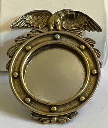 VINTAGE EAGLE BULLSEYE MIRROR BROOCH SIGNED ZENTALL