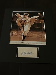 Bob Feller Signed Cut Auto Matted  Ready To Be Framed HOF