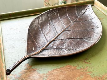 A Fine Art Copper Leaf Form Serving Tray