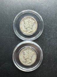 2 Mercury Dimes 1939, 1939-D