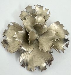 SIGNED GIOVANNI SILVER TONE FLOWER BROOCH