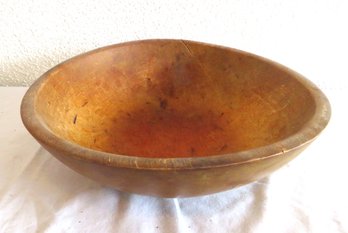 Antique Round Wood Dough Bowl
