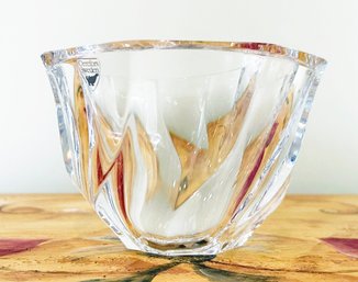 A Modern Orrefors Crystal Serving Bowl