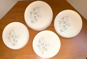 Set Of Six Vintage 1950's Taylor Smith Petal Lane Dinner Plates - 10 Inch - Circa 1959