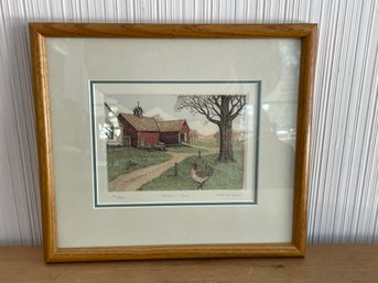 Framed Millers Farm Print Signed