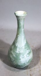 Artist Signed Crystalline Glazed Pottery Bud Vase