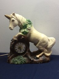 Vintage Ceramic Unicorn Clock
