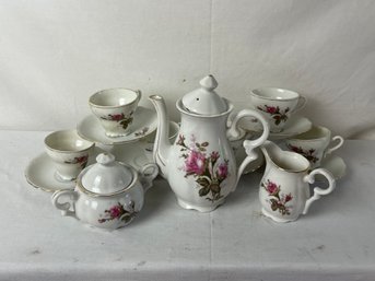 Moss Rose Ceramic Teapot And Teacup Collection