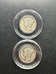 2 Mercury Dimes 1944, 1944-D