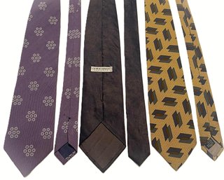 Three Giorgio Armani Cravatte Silk Ties