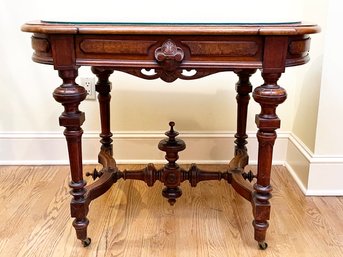 A Beautiful Victorian Burl Walnut Veneer Writing Table