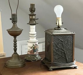 Fabulous Antique Lamps - Including Hammered Art Copper Art Nouveau