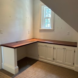 A Custom Built In Wood Top L-Shaped Desk - Office 3