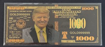 Trump Black And Gold Colored Bill